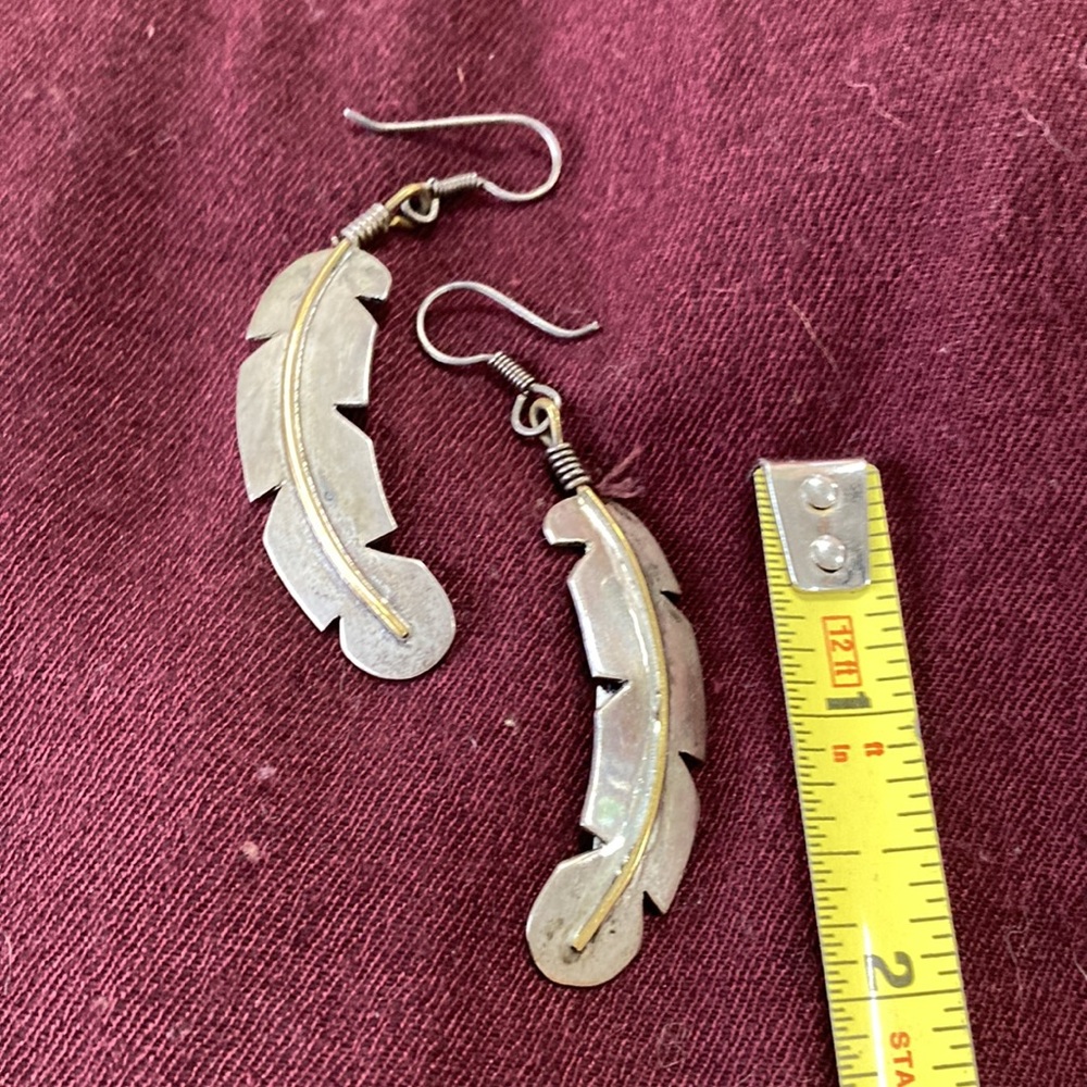 Sterling Silver Feather Earings - image 2